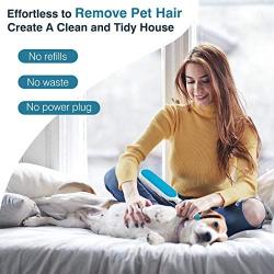 Lewondr Portable Pet Hair Remover, Double Sided Fur & Lint Brush with Self-Cleaning Base, 1 Travel Size Removal Brush Easily Remove Cat and Dog Hair on Clothing, Couch, Carpet, Car Seat