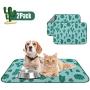 PUPTECK Waterproof Dog Food Mat - 2 Pack Highly Absorbent Washable Non Slip Dog Feeding Mat, Water Bowl Mat for Dogs, Puppy Pee Pads, Pet Crate Mat