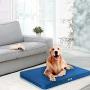 KROSER 24''/30''/36''/42''/48'' Reversible Dog Bed (Warm&Cool) Stylish Pet Mattress Bed with Water Absorbing & Waterproof Linings, Removable Machine Washable Cover, Firm Support Pet Mat for Dogs 25-110lbs