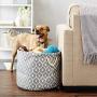 Bone Dry 6192 Pet Storage Collection Lattice Paw Print, Large Round, Gray