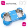 Hing Bone Non Slip Dual Dog Feeding Station with Removable Bowls