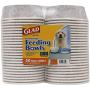 Glad for Pets Disposable Feeding Bowls | Small Dog Bowls in Gray Pattern | 1.75 Cup Feeding Size, 50 Count - Dog Bowls are Great for Dry and Wet Dog Food or Water (FF12275)