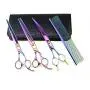 LILYS PET HIGH-END SERIES Japan 440C Stainless Steel Professional Pet Grooming Scissors Set,Rainbow Color,Cutting&Thinning&Two-way Curved shears Set (8.0'') LILYS PET HIGH-END SERIES Japan 440C Stainless Steel Professional Pet Grooming Scissors Set,Rainbow Color,Cutting&Thinning&Two-way Curved shears Set (8.0'')