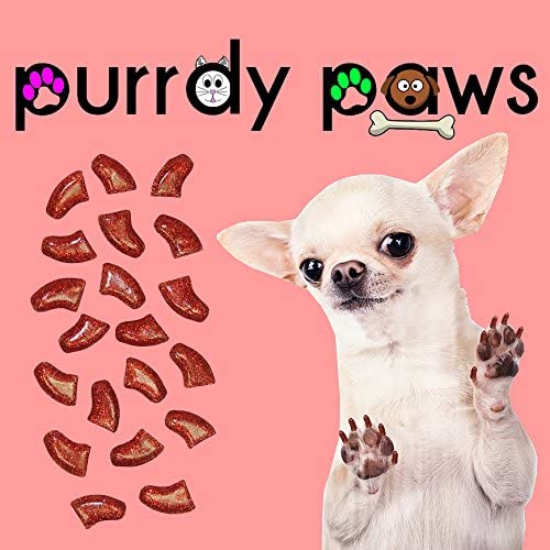 Purrdy Paws Soft Nail Caps for Dog Claws Ruby RED Glitter