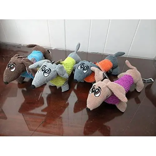 Bow Wow Pet Dashing Dachshund Tug, Squeak, Play Dog Toy in