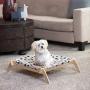 Primetime Petz Pet Lounge, Raised Indoor Pet Bed for Cats or Small Dogs, Reversible Fabric Hammock (Neutral Paint Spots/Crosses)