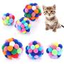 WangNana 1PC/3Pcs Fun Cat Toy Stuff Catnip Handmade Bell Bouncing Ball Pet Supplies Pet Toy Cat and Dog Built-in Scratching Device 7cm1PCS