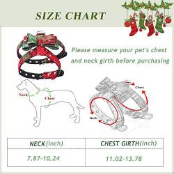 SYOOY Pet Christmas Harness Escape Proof Bow Knot Chest Strap Harness Soft Cloth Snow Pattern Collar Small and Medium-Sized Dog New Pet Pawty Supplies