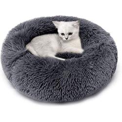 Legendog Cat Bed, Cat Bed for Indoor Cats Cat Bed Round Kitten Cushion Bed, Faux Fur Cat Beds for Small Cat and Small Dog, Plush Soft Cat Sleeping Bed