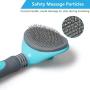 RPGT Self Cleaning Grooming Brush Bendable without Dead Anglee Pet Shedding Grooming Tools 11cm Blue for Dog & Cat with Long or Short hair