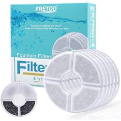 FRETOD 6 Pack Cat Fountain Filter 5/5.5 inch Replacemnt for 1.6&2/3 L Catit Flower Fountain - Enhanced Filtration for 180 Days Stay Cats Healthy