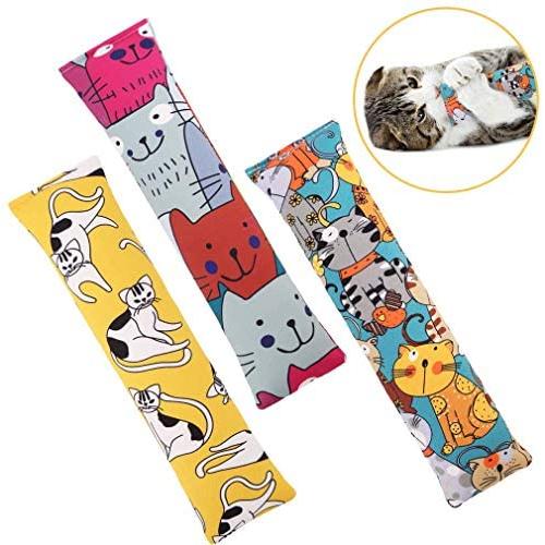 BINGPET Catnip Toys for Indoor Cats - 3 Pack Cat Kicker Toy with Catnip - Durable Interactive Cat Kickers with Natual Catnip Filled Cute Kitty Pattern for Kitty