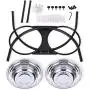 AISHN Elevated Dog Bowls Iron Stand Raised Pet Dog Feeder, 2 Removable Reusable Dog Bowls Stainless Steel Food and Water with Stand for Dogs AISHN Elevated Dog Bowls Iron Stand Raised Pet Dog Feeder, 2 Removable Reusable Dog Bowls Stainless Steel Food and Water with Stand for Dogs