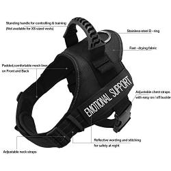 Fairwin Emotional Support Dog Vest Harness for Service Dog - Adjustable Nylon with Removable Reflective Patches for Emotional Support Dogs Large Medium Small Sizes