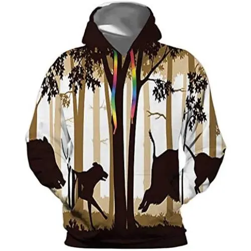 Dxichy Chasing The Wild Boar - - Boar,Unisex 3D Print Pullover Hooded Hoodies with Big Pocket Forest S Dxichy Chasing The Wild Boar - - Boar,Unisex 3D Print Pullover Hooded Hoodies with Big Pocket Forest S