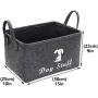 Geyecete Dog Apparel & Accessories/Dog Toys/Pet Supplies Storage Basket/Bin with PU Handles, Collapsible & Convenient Storage Solution for Office, Bedroom, Closet, Toys, Laundry(Dark Grey)