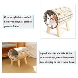 Oteas 24 Inch Pet House Cat Dog Teepee Tent with Cushion Mat for Puppies, Kitten, Rabbits