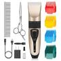Nicewell Dog Clippers Powerful and Low Noise Dog Grooming Kit, USB Rechargeable Cordless Pet Clippers for Dogs Cats, with Attachment Guide Combs and Scissors