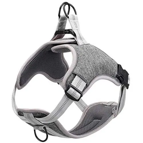 DUDUPE No Pull Dog Harness Reflective Adjustable Vest, Soft Mesh Padded Pet Vest for Walking Training Running, Suitable for Small Medium Large Dog [Easy to Put on & Take Off]