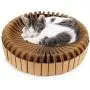 PrimePets Cat Scratcher Lounge, DIY Stitching Corrugated Removable Cat Scratcher Bed, Assemble Cat Scratcher Lounger Sofa, Cat Scratch Couch Lounge for Medium Large Cats, Catnip Included