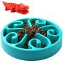 ARKEBAN Slow Feed Dog Bowl, Dog Chew Toy, Fun Feeder Slow Bowl, Bloat Stop Dog Puzzle Bowl Maze, Cat Food Water Bowl Pet Interactive Non Skid, Blue