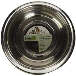 Iconic Pet 8 oz/ 1 Cup Anti Ant Stainless Steel Non Skid Pet Food/Water Bowl - Noise Free Ant Resistant Dog/Cat Feeding Bowl with Unique Design & Rubber Base Makes It an Elegant Ant Proof Dish