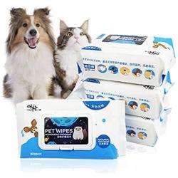 Honbeanify Dog Wipes Dog Eye Wipes Pet Wipes for Dogs & Cats Puppy Wipes Hypoallergenic 86'' Deodorizing Grooming Pet Wipes for Paws, Body and Butt （320 Counts