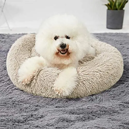Washable Dog Round Bed Small, Donut Dog Bed Small Dog, Comfy Dog Calming Cuddler Bed Washable Dog Round Bed Small, Donut Dog Bed Small Dog, Comfy Dog Calming Cuddler Bed