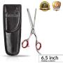 Laazar 6.5” Thinning Shears for Dogs and Cats with Leather Case | Stainless Steel Pet Thinning Scissors for Texturizing and Blending | Sharp Hair Grooming Tools and Supplies for Pets