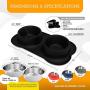 Large Dog Bowls & Mat Set - 2 Large Capacity, Removable Stainless Steel Bowl Set in a Stylish No Mess, No Spill, Non Skid, Silicone Mat. Food & Water Bowls for Medium to Large Dogs - 54oz / 108oz