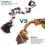 CooElc EylbKey Dog Rope Toys for Aggressive Chewers, Dog Pet Rope Toys 3 Feet 5 Knots Indestructible Dog Toys, Safe Chew Dog Toys for Medium Large Breed(Dog Rope Tug Ball)