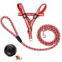 Rope Dog Chest Harness Leash,4 FT Reflective Dog Leash - Mountain Climbing Nylon Braided Heavy Duty Dog Training Leash for Large and Medium Dogs,Send Dog Treat Ball Toy