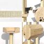 Wooden Cat Tree, Multi-Level Cat Tower, Kitten Activity Center with Sisal Scratching Posts, Spacious Condo and Dangling Ball, Modern Pet Furniture
