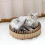 LUCKITTY Cat Scratcher for Indoor Cats Cardboard 2in1 Cat Scratching Pad & Lounge - Durable Cat Scratch Couch Bed with Small Fish Pattern - DIY Splicing Assembly