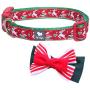 Pet Rejoir Dog Collar– Paisley Daisy Flamingo Patterns Christmas and Solid Dog Collar with Removable Bowtie– Neck 11~15'', 15~19'' and 19~25'' Adjustable Pet Collar for Small Medium and Large Dogs