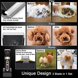 Nest 9 Dog Grooming Clippers Professional Heavy Duty 2 in 1 with Small Dog Paw Trimmer Blade Quiet Rechargeable Cordless Electric Hair Cutting Kit for Dogs Cats