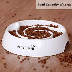 PETDURO Dog Bowl Slow Feeder Dog Bowls Large 9.75 Inch Heavy Duty Dog Food Bowls with Capacity of 14 Oz and Non-Slip Base to Slow Down Eating Accessories Stuff