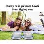 DogBuddy Travel Bowls, Large Collapsible Silicone Dog Bowl with Case, Foldable Expandable Dog Food Water Bowl, Portable Pet Feeding Accessories for Outdoors Travel Camping Hiking, Mist