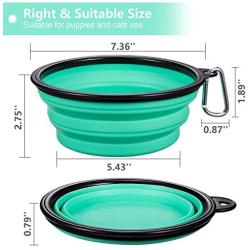 ME.FAN Large Collapsible Dog Bowl [3-Pack] Travel Portable Dog Bowl(34oz) Silicone Foldable Travel Bowl/Pet Food Bowl/Cat Water Bowl/Silicone Pet Expandable Bowls + 3 Carabiners Per Set