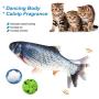 FUUPNN Interactive Electric Fish Cat Toys, 2 Pack Realistic Plush Simulation Flopping Moving Wagging Catnip Pets Pillow Toy, Supplies for Indoor Cats Motion Kitten Kitty Chew Bite Kicker Exercise