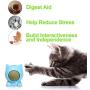 SIOMK Cat Treat Dispenser Toy, Dog Treat Toy Interactive Dog Toys, Pet IQ Treat Ball Adjustable, Cat Shaped Slow Feeder with Catnip, Dog Treat Dispensing Toy Tumbler Design