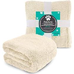 PetAmi Fluffy Waterproof Dog Blanket Fleece | Soft Warm Pet Fleece Throw for Large Dogs and Cats | Fuzzy Plush Sherpa Throw Furniture Protector Sofa Couch Bed