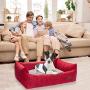 Dono Durable Dog Bed Washable- Soft Warm Plush Dog Cat Cushion Removable Washable Cover Both Sides Dog Mat for All Season with Non-Slip Bottom for Medium Dogs/Large