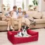 Dono Durable Dog Bed Washable- Soft Warm Plush Dog Cat Cushion Removable Washable Cover Both Sides Dog Mat for All Season with Non-Slip Bottom for Medium Dogs/Large