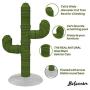Bobocawa 41'' Cactus Tall Cat Scratching Post - Cactus Cat Scratcher with Sisal Rope Cat Tree Climbing Frame - Teasing Wand Set Included