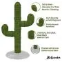 Bobocawa 41'' Cactus Tall Cat Scratching Post - Cactus Cat Scratcher with Sisal Rope Cat Tree Climbing Frame - Teasing Wand Set Included
