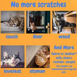 Cat Furniture Protector - Cat Couch Protector, Furniture Protection from Cat Scratching, Couch Protector from Cats, Cat Scratch Deterrent Includes Grooming Glove (8 Pcs - 17'' x 12'')