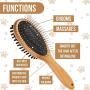 KylePet Dog Brush, Double Sided Pet Slicker Brush with Bamboo Handle for Dogs and Cats Long Hair Pets Grooming Comb for Removing Shedding, Tangles and Dead Undercoat