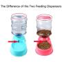 Blusea Automatic Pet Water Food Dispenser, 3.8L Large Capacity Self-Dispensing Gravity Pet Feeder Waterer Cat Dog Feeding Bowl Drinking Water/Automatic Feeding Pet Supplies (2, Light Pink)