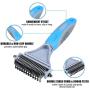 BAROMGA Pet Grooming Rakes Dematting Comb 2 Sided Removing Detangling Long Hair Brushes for Cats & Dogs